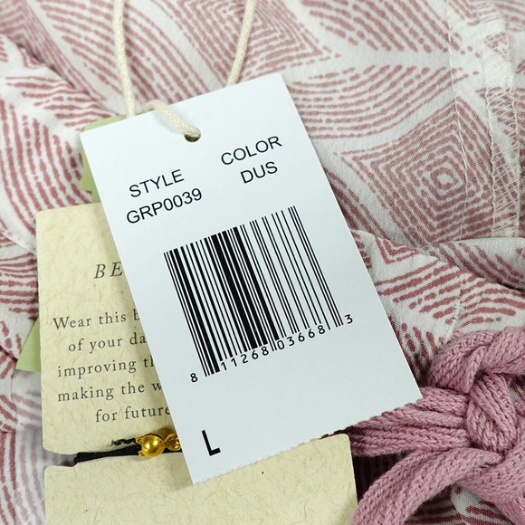 Women Pajama Pants Large Pink Printed Gold Tone Trim Oversized Loungewear Resort - Picture 10 of 16